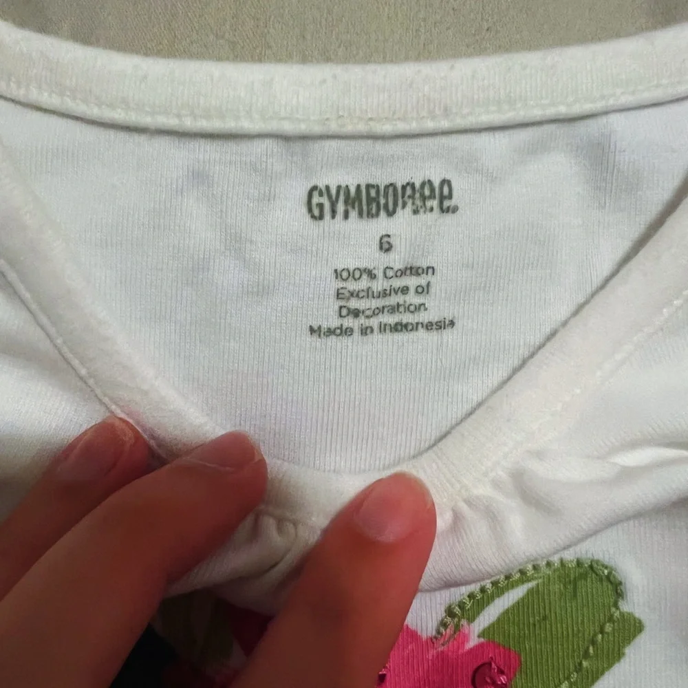 Gymboree Floral Sequin Graphic Tee | Girls Size 6
